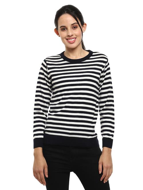 women striped acrylic wool pullover - 19204961 - Very Small Image - 1