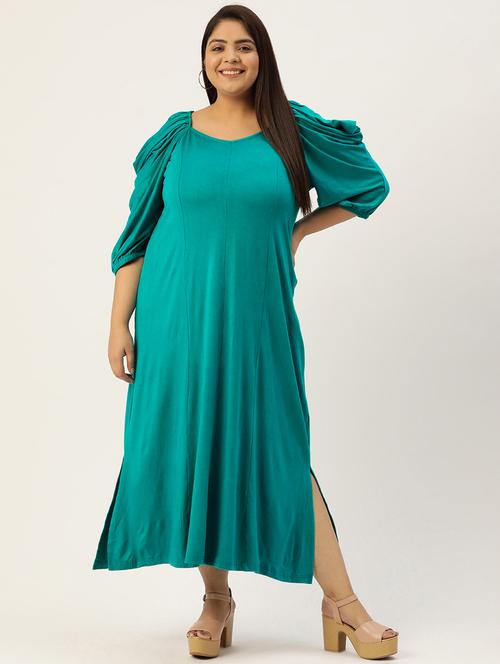 women's fit & flare solid dress - 19205296 - Very Small Image - 1