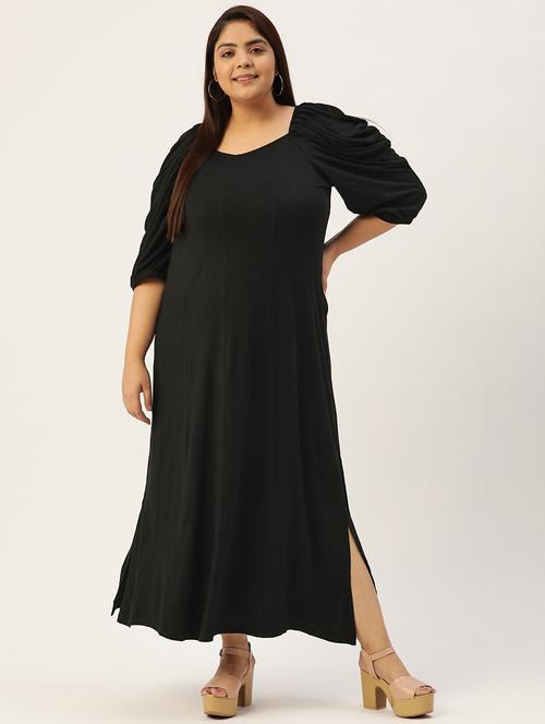 women's fit & flare solid dress - 19205305 - Very Small Image - 1