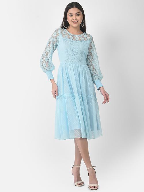 women's fit & flare knee length dress - 19208012 - Very Small Image - 1