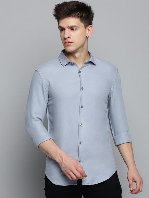 mens solid casual shirt - 19208116 - Very Small Image - 1