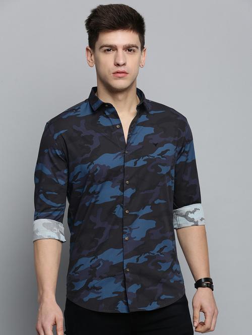 mens camouflage casual shirt - 19208275 - Very Small Image - 1