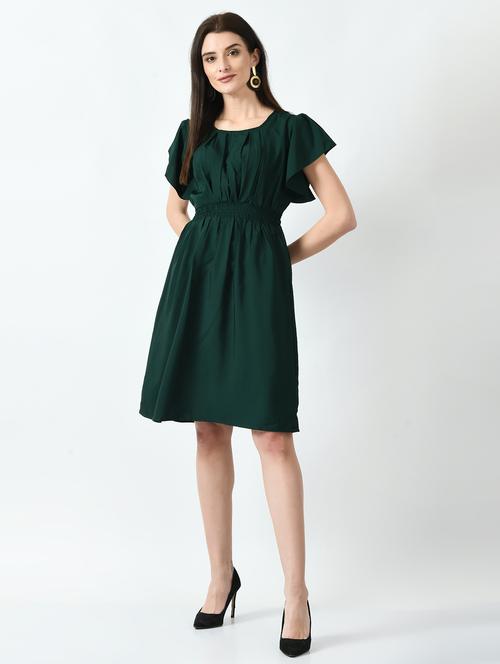 women's fit & flare solid dress - 19208417 - Very Small Image - 1