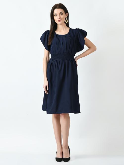 women's fit & flare solid dress - 19208418 - Very Small Image - 1