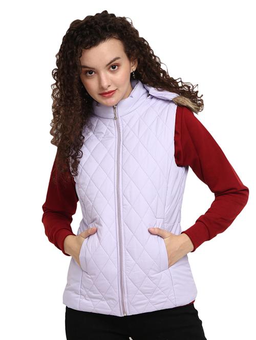 women solid sleeveless quilted jacket  - 19215584 - Very Small Image - 1