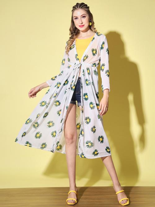 tie front floral long shrug - 19218824 - Very Small Image - 1