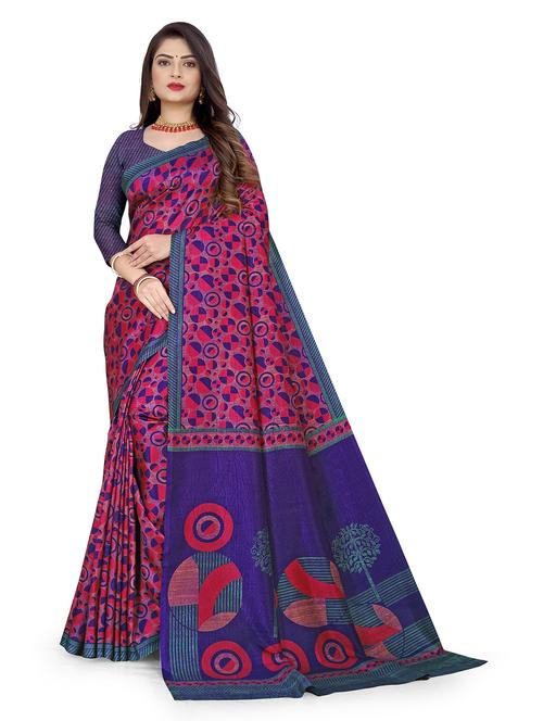 abstract printed saree with blouse - 19219087 - Very Small Image - 1