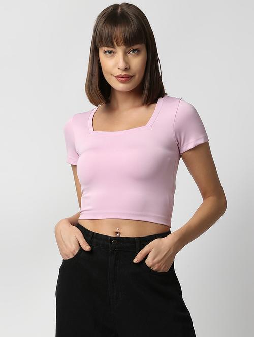 women's crop square neck top - 19220201 - Very Small Image - 1