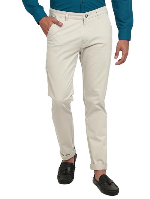 white solid flat front formal trouser - 19220669 - Very Small Image - 1