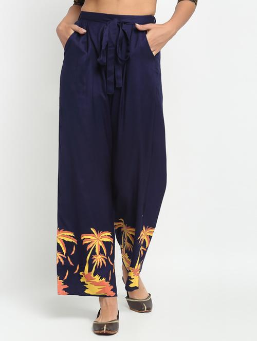 blue printed palazzo - 19221629 - Very Small Image - 1