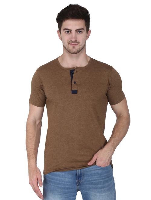 henieys neck solid t-shirt - 19222181 - Very Small Image - 1
