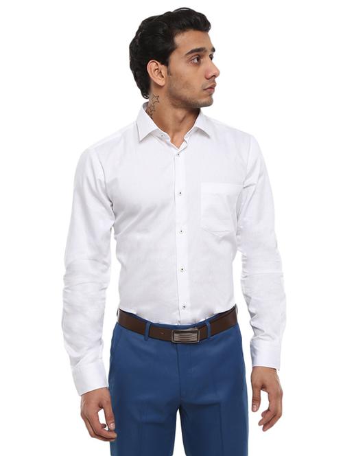 white solid formal shirt - 19222680 - Very Small Image - 1