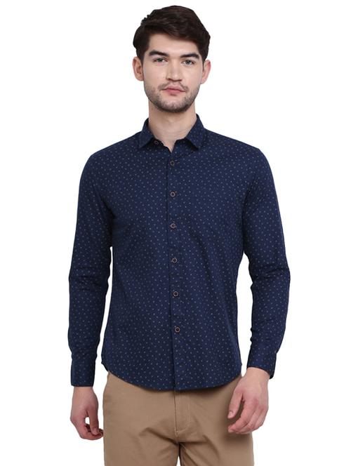 mens micro print casual shirt - 19222964 - Very Small Image - 1