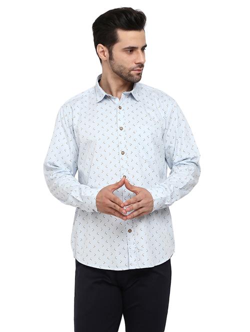 mens micro print casual shirt - 19223113 - Very Small Image - 1
