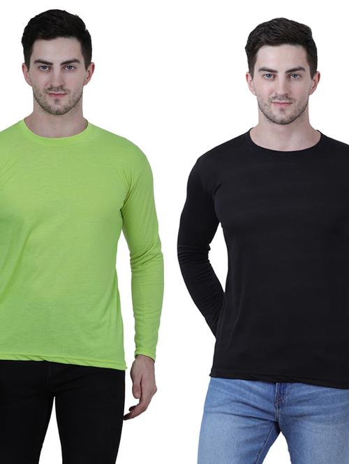 pack of 2 multi colored solid t-shirt - 19223389 - Very Small Image - 1