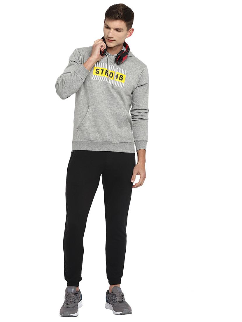 men black solid mid rise jogger - 19223836 - Standard Image - 3