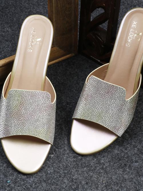 women gold slip on sandal - 19224779 - Very Small Image - 1