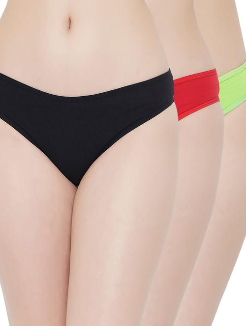 multi colored solid panty combo - 19224910 - Very Small Image - 1