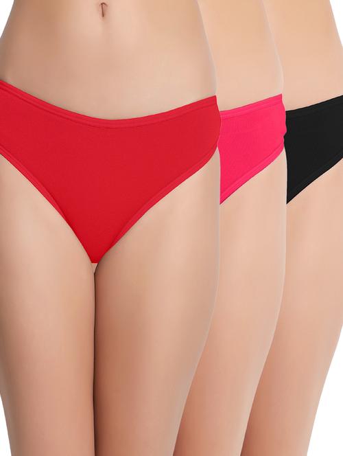 multi colored solid panty combo - 19224959 - Very Small Image - 1
