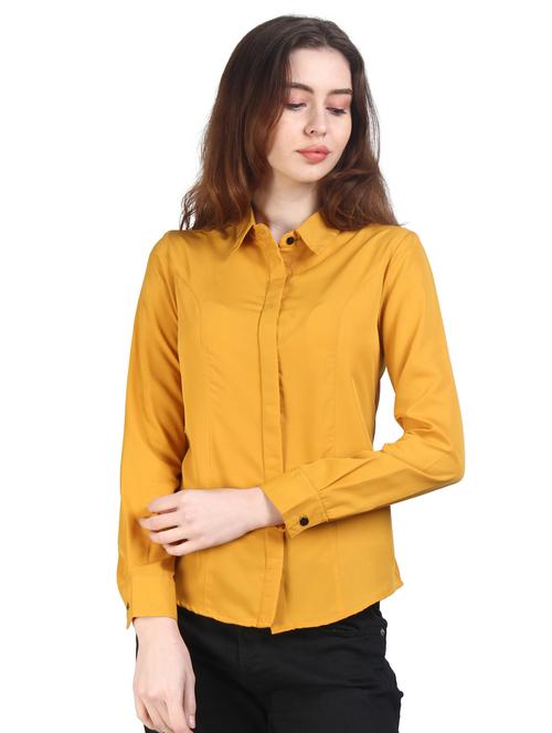 yellow solid regular shirt - 19225482 - Very Small Image - 1