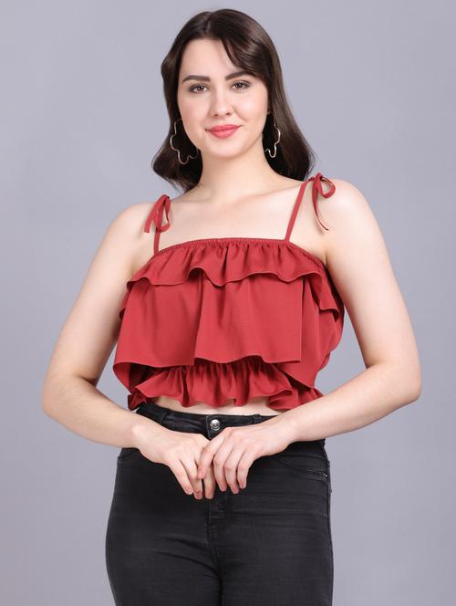 women's layered shoulder strap top - 19225489 - Very Small Image - 1