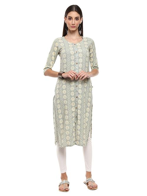 printed straight kurta - 19226458 - Very Small Image - 1
