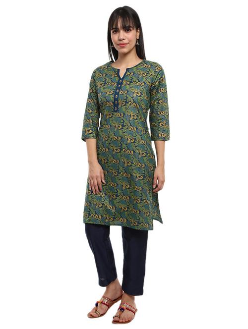 printed straight kurta - 19226484 - Very Small Image - 1