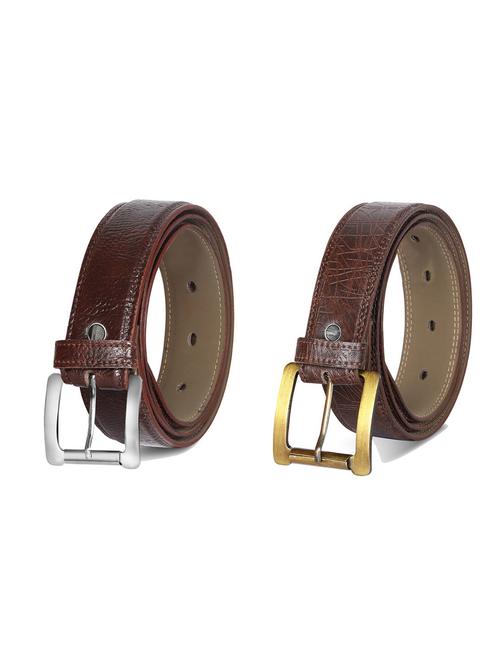 combo pack of brown leatherette belts - 19227430 - Very Small Image - 1