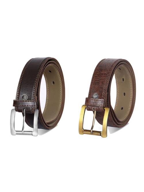combo pack of brown leatherette belts - 19227448 - Very Small Image - 1