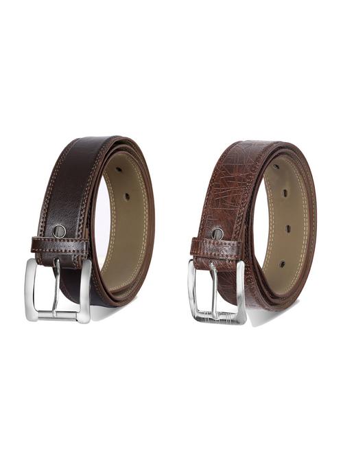 combo pack of brown leatherette belts - 19227938 - Very Small Image - 1