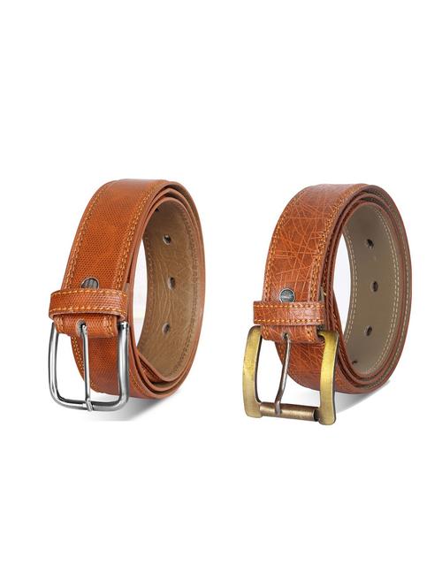 combo pack of brown leatherette belts - 19228059 - Very Small Image - 1