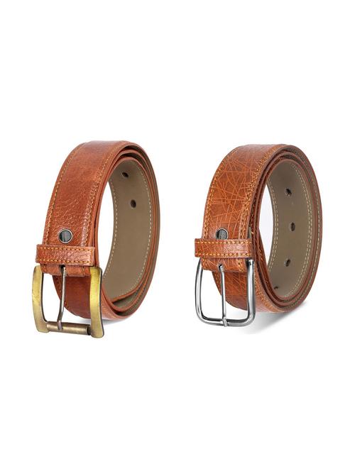 combo pack of brown leatherette belts - 19228299 - Very Small Image - 1