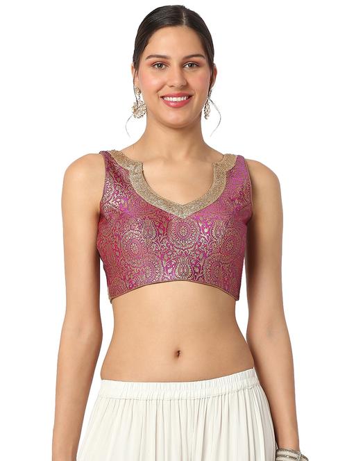 pink cotton blend embroidered blouse - 19232616 - Very Small Image - 1