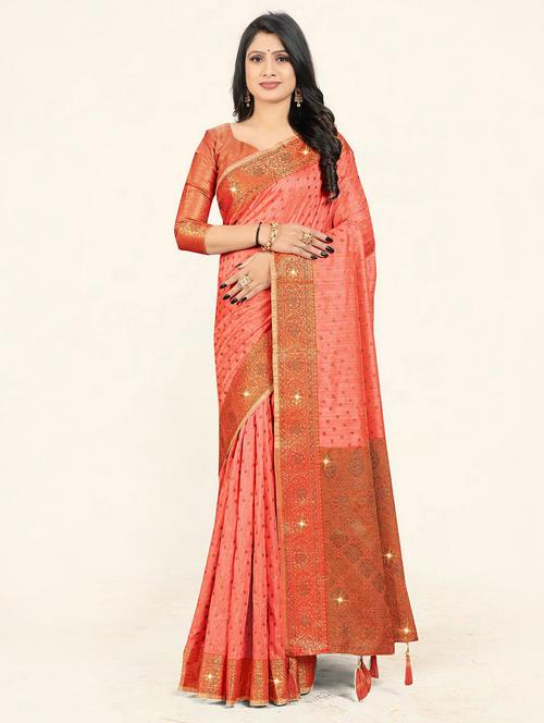 women's banarasi saree with blouse - 19232797 - Very Small Image - 1