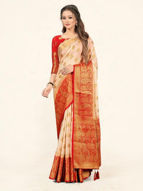 self design woven saree - 19232841 - Very Small Image - 1