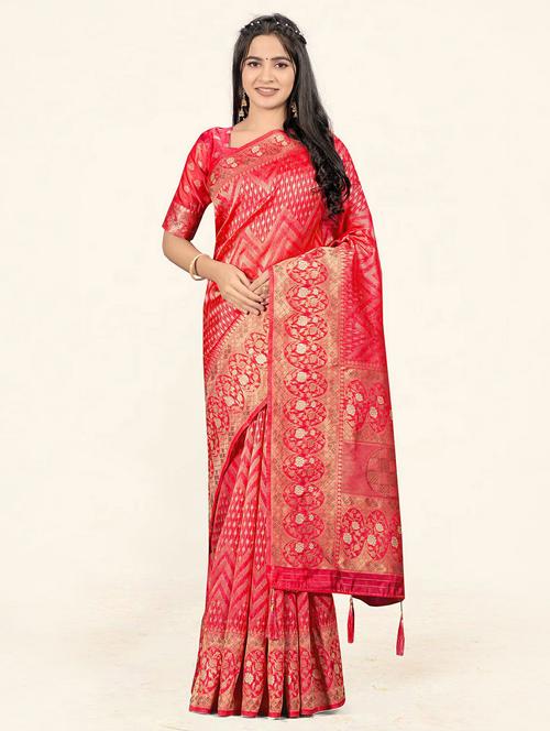 self designed woven saree with blouse - 19232905 - Very Small Image - 1