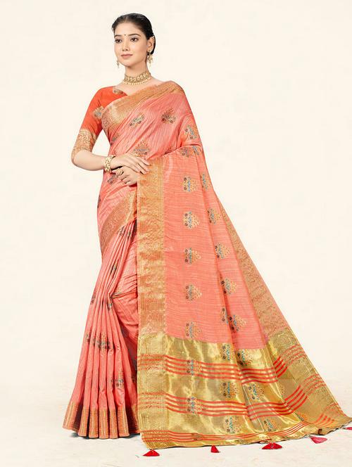 self designed woven saree with blouse - 19232928 - Very Small Image - 1