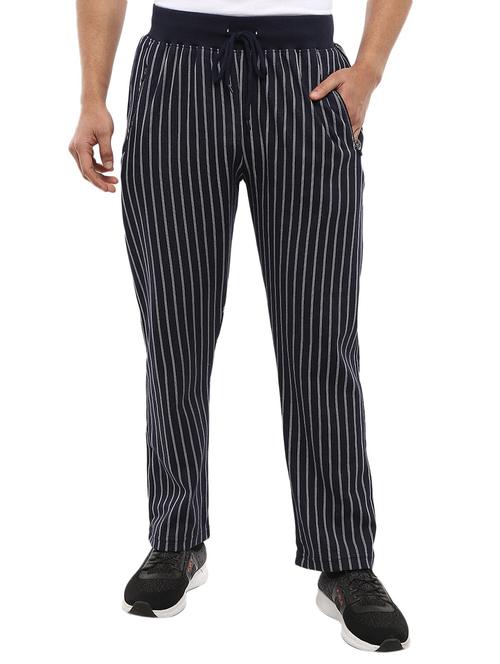 navy blue striped full length track pant - 19242484 - Very Small Image - 1