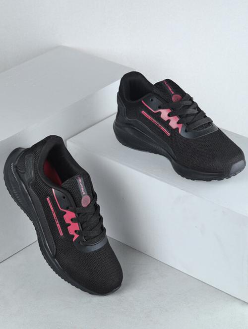 black mesh laceup sports shoes - 19242795 - Very Small Image - 1