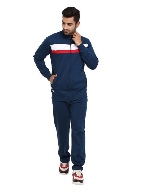 blue color block full length track suit - 19242860 - Very Small Image - 1