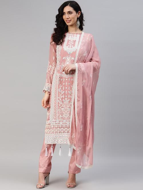 pink embroidered salwar suit  - 19257007 - Very Small Image - 1