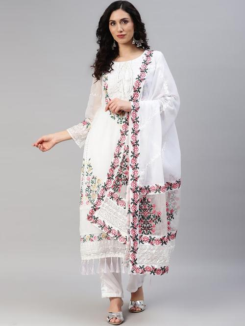 Floral Lace Embroidered Two-Piece Suit Set