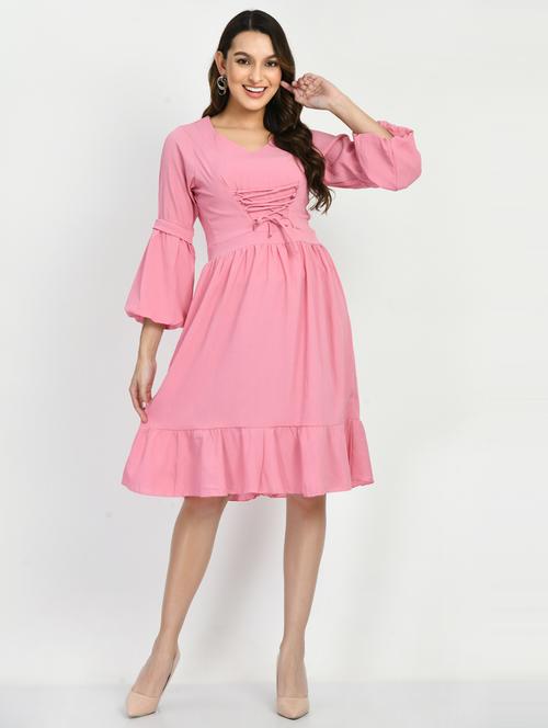 women's tiered dress solid dress - 19257537 - Very Small Image - 1