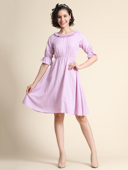 Women's Fit & Flare Solid Dress - 19257615 - Very Small Image - 1