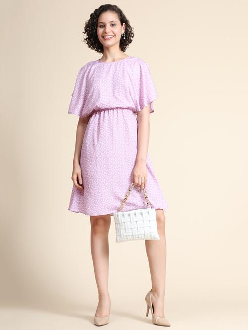 women's fit & flare printed dress - 19257654 - Very Small Image - 1