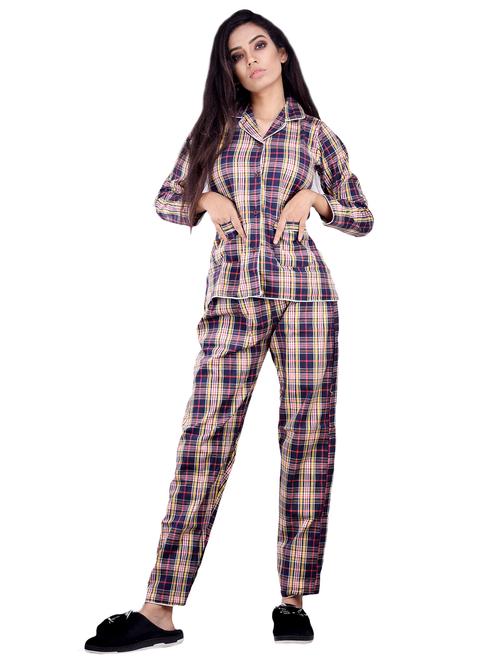 women cotton shirt pyjama nightwear set - 19257762 - Very Small Image - 1