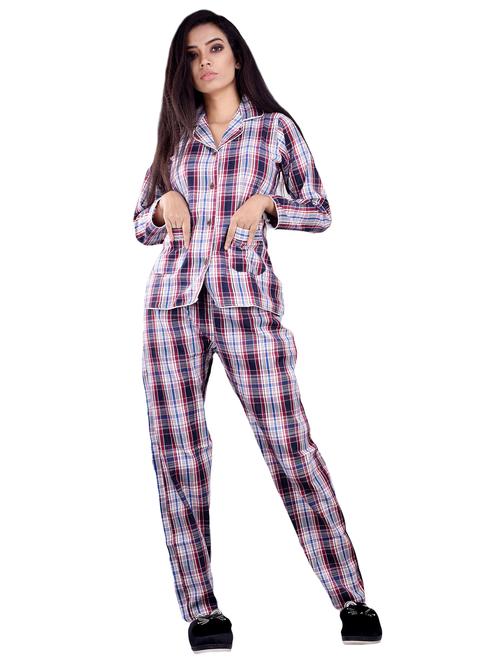 women cotton shirt pyjama nightwear set - 19257770 - Very Small Image - 1