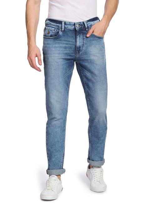 men washed mid rise jean - 19258283 - Very Small Image - 1