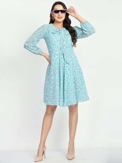 women's fit & flare floral dress - 19258381 - Very Small Image - 1