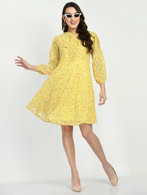 women's fit & flare floral dress - 19258384 - Very Small Image - 1